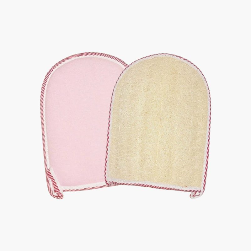 Loofah exfoliating shower gloves scrubbing