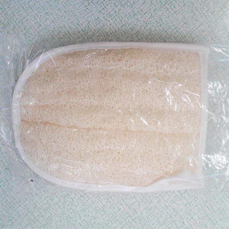 Exfoliating loofah shower gloves scrubbing with polyester side - Image 2