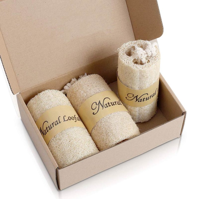 Raw natural loofah sponge cut into pieces for bath shower - Image 3