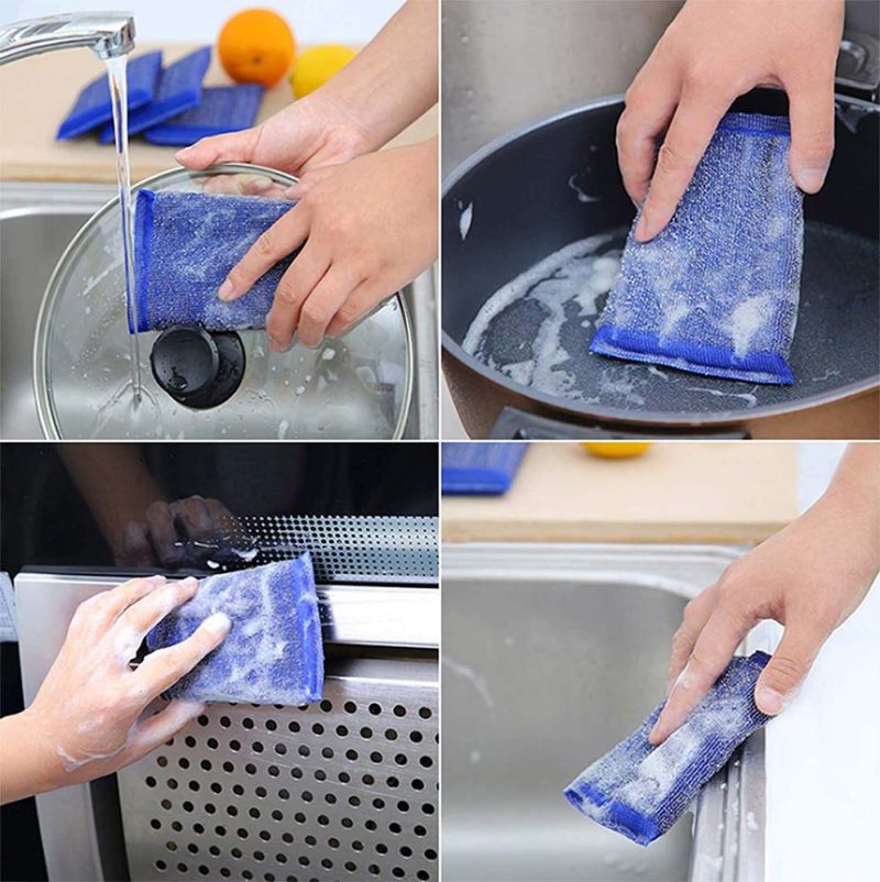 High-quality kitchen stainless steel wire mesh sponge scrubber - Image 5