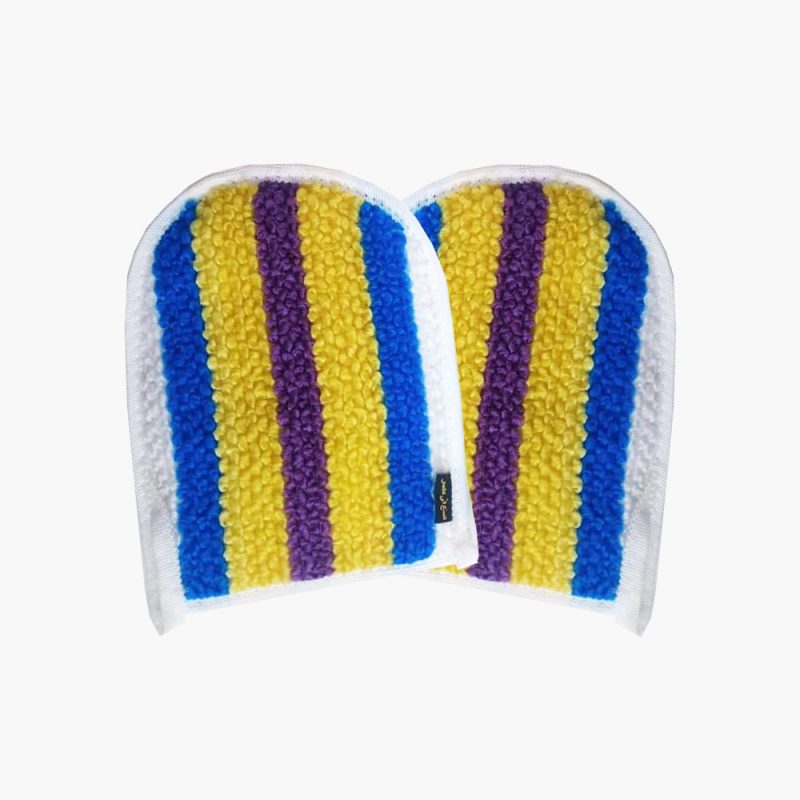Shower gloves scrubbing double sided polyester