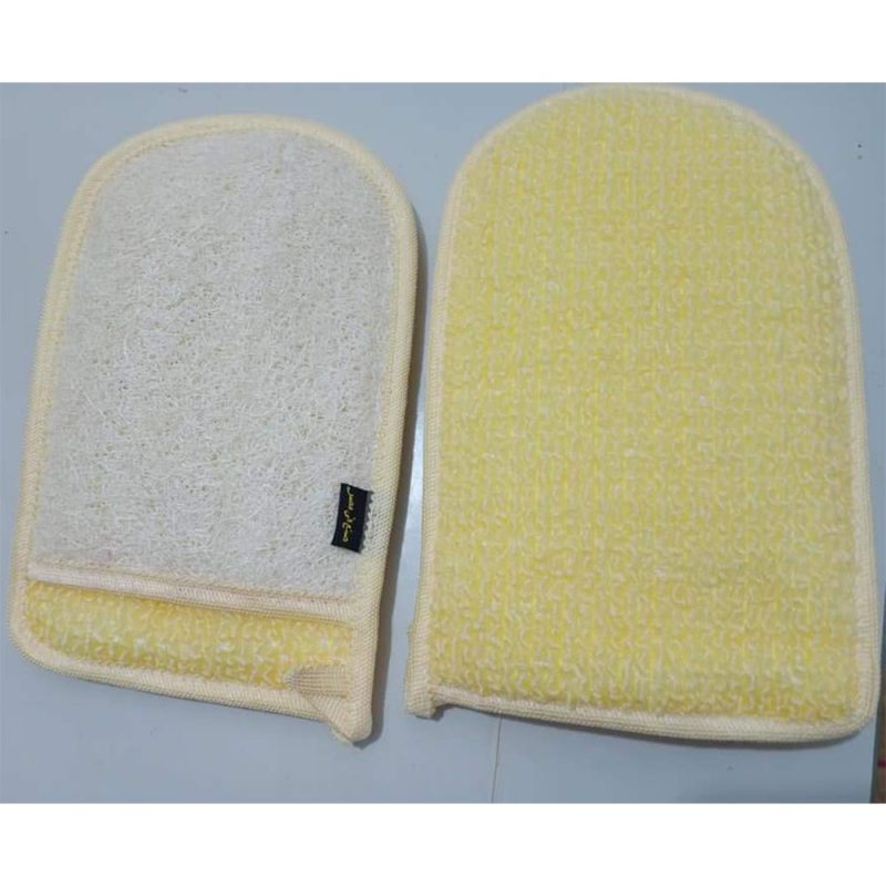 Exfoliating loofah shower gloves scrubbing with polyester side - Image 5