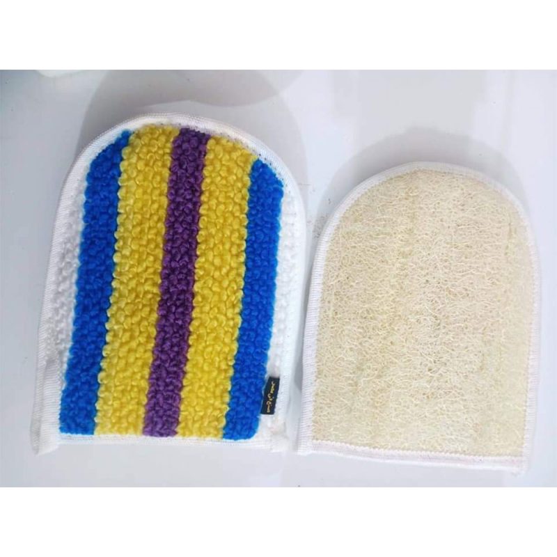 Exfoliating loofah shower gloves scrubbing with polyester side - Image 7
