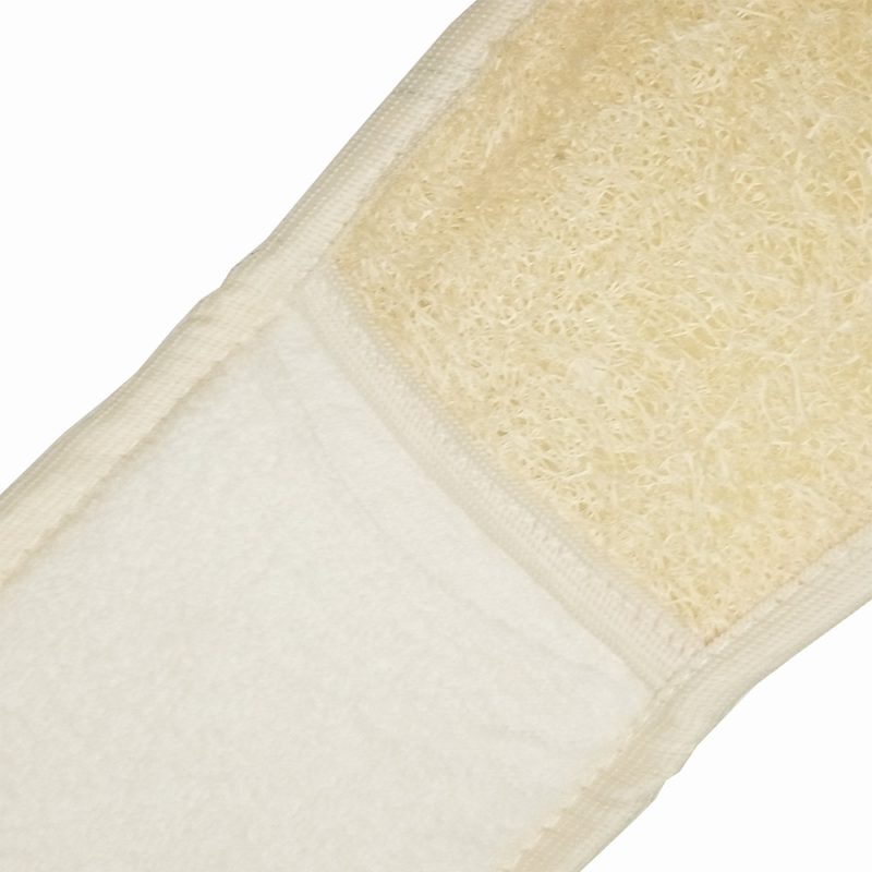 Loofah shower back long strap scrubber with wood handle - Image 2