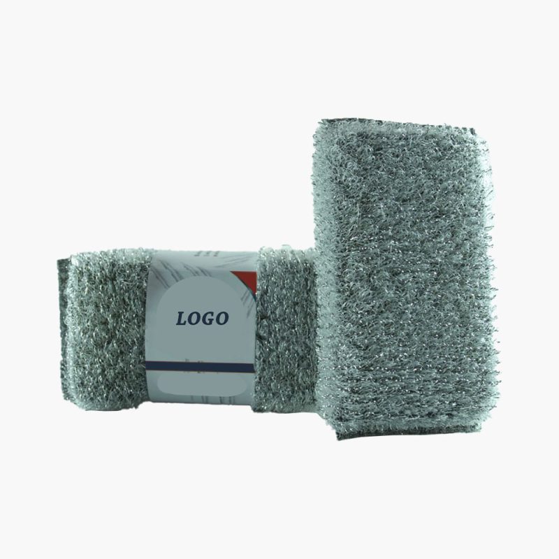 Mesh silver sponge foam scouring pad kitchen cleaning - Image 2